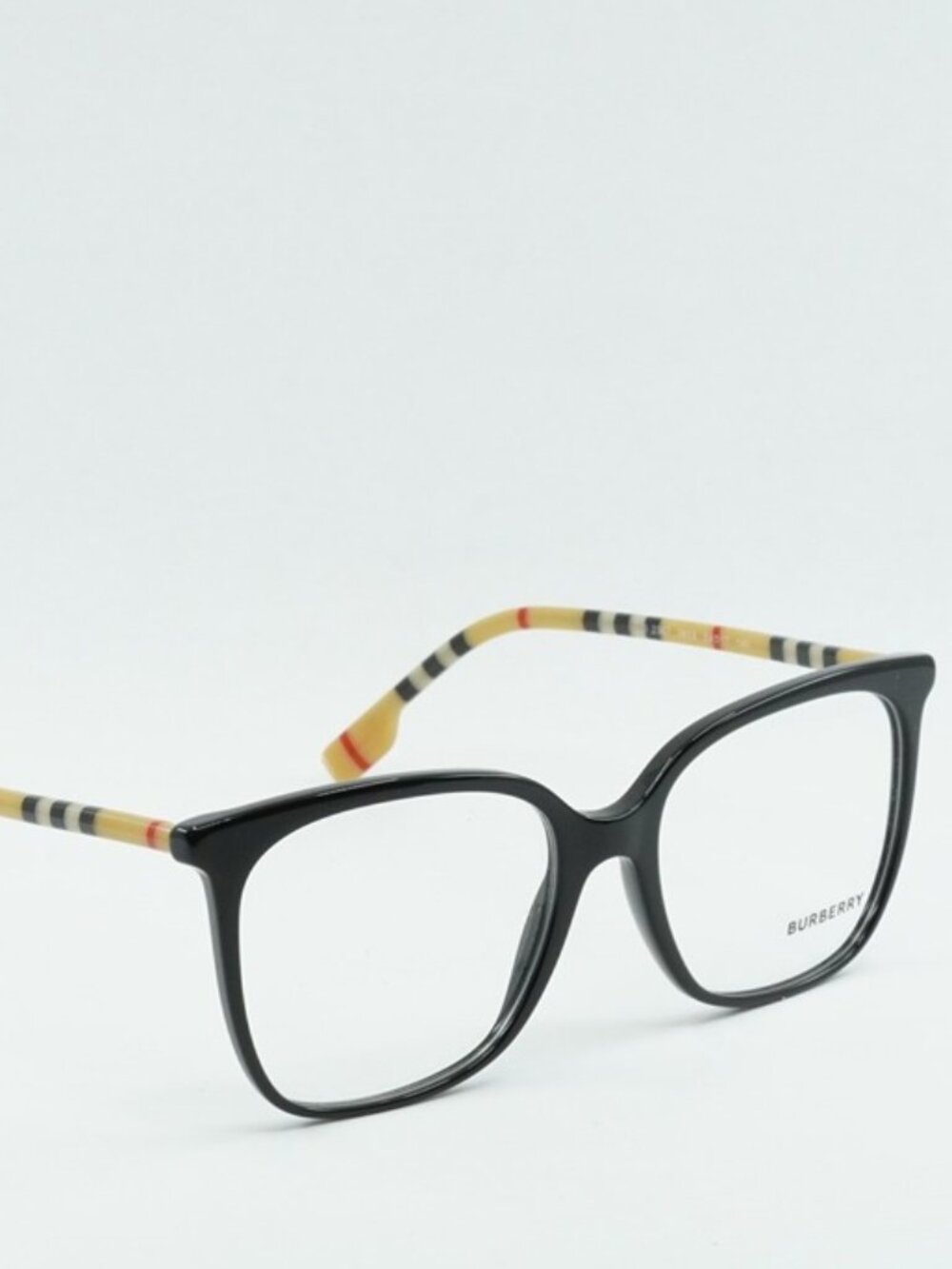 Burberry BE2367 3853 Eyeglasses Black/Check Brown 54mm Square Frame